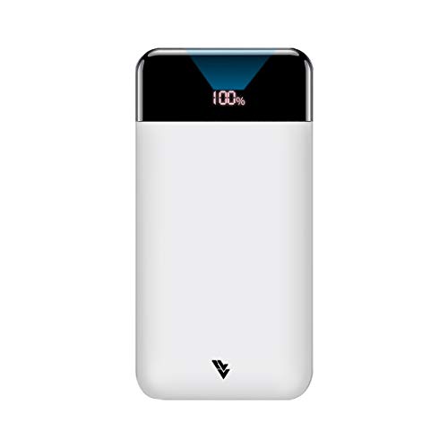 Image of Vaku Luxos Swadesi Power Bank Fast Charge Power Bank 20000 mAh with Digital Display and Micro /Type C Outputs [Make in India] - White