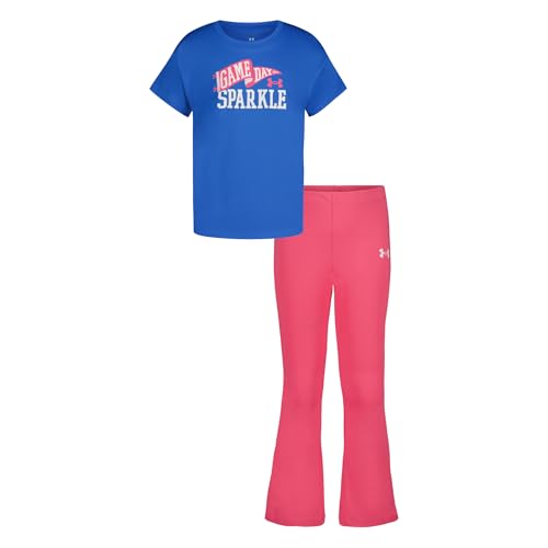 Image of Under Armour Girl's 2-piece Short Sleeve Tee and Leggings Set, Soft & Comfortable