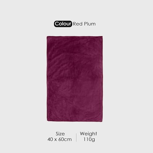 Image of HOUSSE Premium Hand Towel | Microfiber | Super Soft & Quick Dry | Home, Gym, Yoga, Fitness & Weight Lifting | Ultra Absorbent | 550GSM, 60x40cm [2-Pack] (Red Plum)