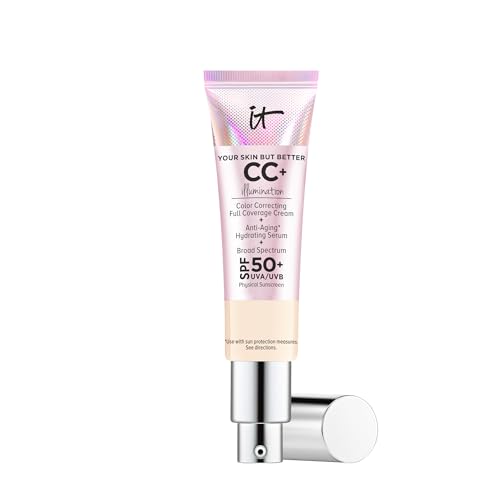 How to Tighten Face Skin After 50 | Top Rated Firming Creams (2026) 13 IT Cosmetics CC+ Cream Illumination (Fair) - Full-Coverage Foundation With SPF 50, Color Corrector & Anti-Aging Serum, With Niacinamide & Hyaluronic Acid, Radiant Finish, 1.08 fl oz