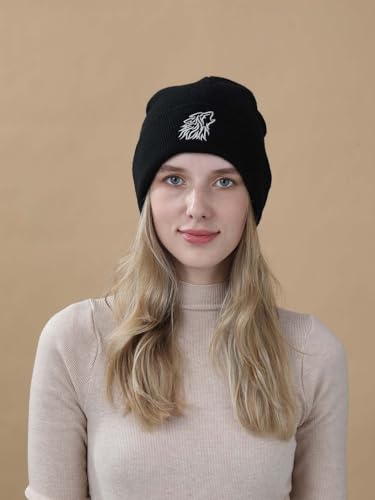 Wolf Beanie Hat Gifts for Men Women Cool Embroidery Themed Gifts for Wolf Lovers Unique Stuffed Animal Accessories