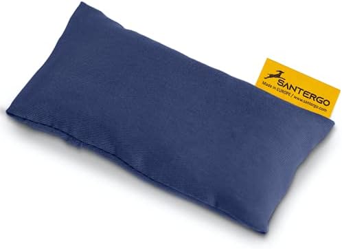 SANTERGO Mouse pad Wrist Rest - Ergonomic Palm Support Made of Organic Millet Chaff with Removable Cover, Anti-tendonitis Problem for Computer Mouse, Relieve Wrists, Cushion Support in Blue