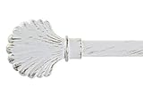Extensible hasta 210cm Barra de cortina extensible de metal Blanca Minimalista para Dormitorio de 120-210 cm (Concha)