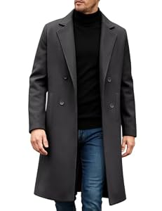 Voqeen Manteau Long Homme Double Boutonnage Manteaux Doudoune Longue Hiver