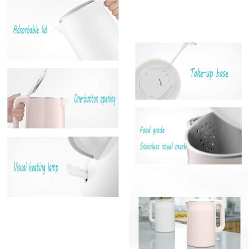 Hervidor eléctrico de acero inoxidable 1.7L rosa miniatura 4