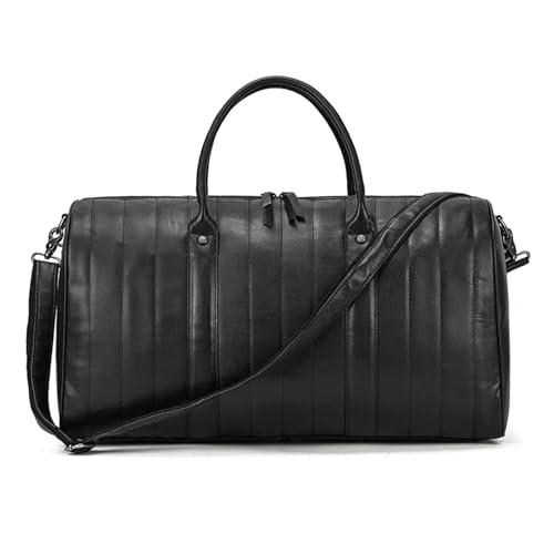 Men Leather Briefcase Leisure Shoulder Bag Carrying on Luggage Bag Large Men's Travel Bags Leather Retro Duffel Bag Folding Gym Bag