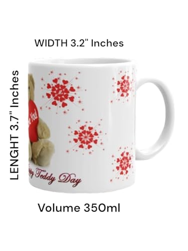 Image of Better Gift Flowers Happy Teddy Day Printed Mug, Round Shaped Multicolor Themed Coffee Mugs, Mug for Gifting, Gifting Items for Family, Friends & Closed Ones