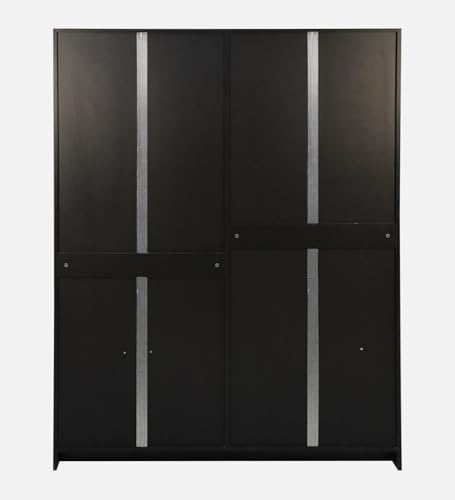 Image of Mintwud Pepperfry Engineered Wood Wardrobe with 4 Doors Storage and 2 Hanging Rod | Wooden Almirah Cupboard for Clothes Storage Organizer for Bedroom Living Room Home Furniture (Wenge Finish)