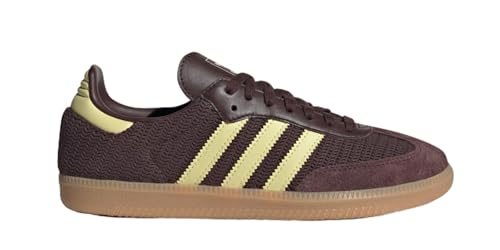 Image of adidas Originals Samba Womens Sneaker, Shadow Brown /Powder Yellow /Gum 3, Size 8.5