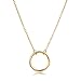 Open Circle Necklace in Yellow Gold, Rose Gold or Rhodium over 925 Sterling Silver