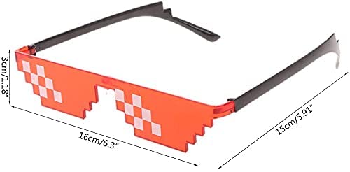 Image of Thug Life Sunglasses Pixel Gangsta Life Funny Shades (RED)