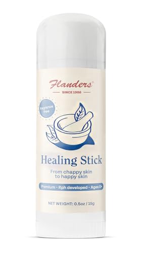 Flanders Healing Balm Stick 0.5oz | Natural Moisturizing Balm for Sensitive Skin, Windburn Protection, Chapped Lip & Dry Skin Relief for All Ages, Lanolin & Fragrance Free, TSA Compliant Size