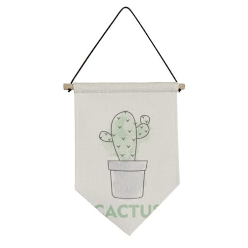 Drapeau en toile aquarelle cactus pour décorer un mur sans percer ni abîmer