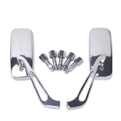 Rétroviseurs de moto argentés avec filetages 8mm et 10mm pour une visibilité maximale