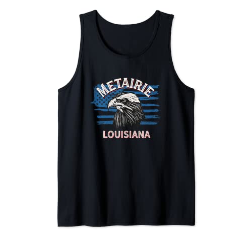 Retro Eagle USA Flag Louisiana - Vintage Metairie Tank Top