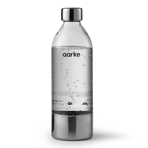 Aarke Extra PET Stainless Steel Reusable Bottle for Carbonator l, ll, and 3, BPA-Free and Non-Toxic, 1L/34 fl oz