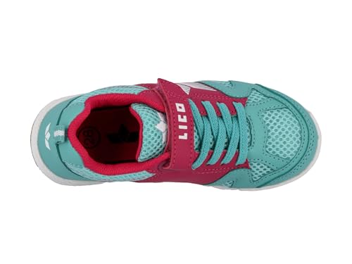 Lico Unisex Kinder Sport Vs Hallenturnschuhe, Türkis Pink Weiß, 36 EU