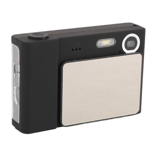 デジタルカメラ、48MP 1080P HD オートライト Vlogging カメラ、8X デジタルズーム、2.4 インチ TFT スクリーン、自撮りミラー、子供学生旅行用手ぶれ補正ビデオカメラ (黒)