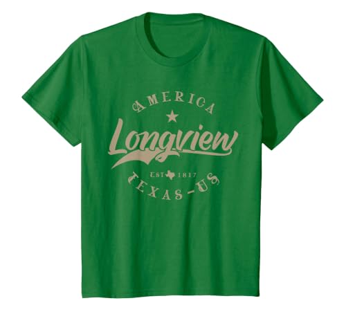 Longview TX | Texas T-Shirt, Youth, Kelly Green, 3T