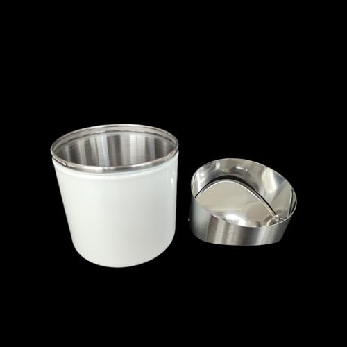 Caneca de basura pequeña de acero inoxidable blanca miniatura 4