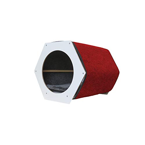 Baw & Miaw Arranhador Hexágono Tapete Arranhador Grená