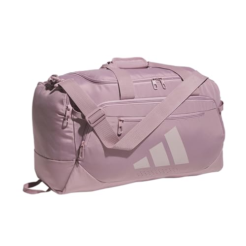 Image of adidas Defender 5 Duffel Bag for Sports, Gym and Travel, Magic Mauve Purple /Dual Lilac Purple, OSFA