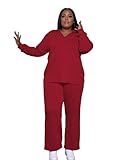 Tycorwd Women's Plus Size Two Piece Outfits Sweatsuits Sets Casual Long Sleeve Tops Baggy Wide Leg Pants...