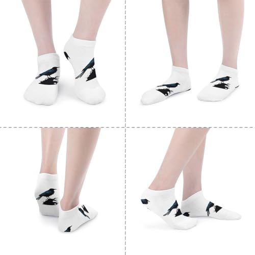 Beautiful Black Crow Ankle Socks for Men Women No Show Socks Lightweight Low Cut 5 Pairs4