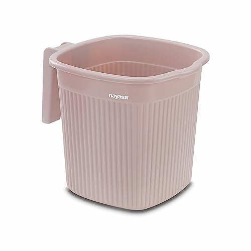 Image of Nayasa Rimmy 20, 3 Pcs Bathroom Set (18 L Bucket + 1 L Mug + Stool), Pink