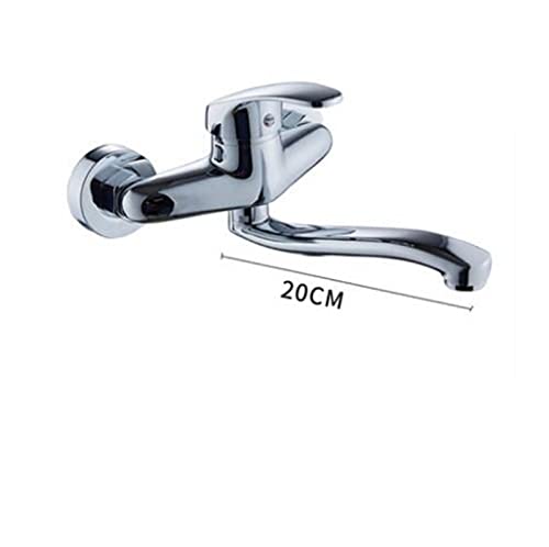 Grifo de fregadero giratorio rojo LWX con caño largo de pared para cocina