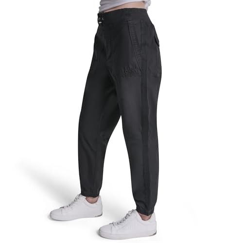 Image of DKNY Women's High Rise Bungee Waist Seamed Jogger with Pockets