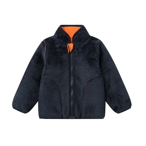 Image of LittleSpring Boys Girls Polar Fleece Jackets Fur Lined Zip Up Warm Winter Coat