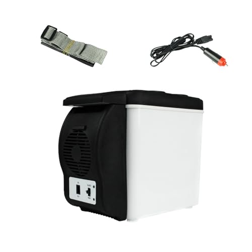 Uqezagpa Refrigerador portátil de 6 L y 12 V para coche, refrigeración compacta con correa de transporte, diseño de bajo ruido, para viajes en automóvil