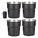 ZIRANU 4pcs Stackable Camping Water Cup Stainless Steels Drinking Cup Camping Coffees Milk Mugs Travel Cups with Cup Covers