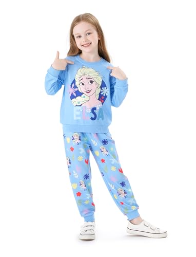 Image of Disney Frozen Toddler Girl Outfits Long Sleeve Shirt and Pocket Pant Clothing Sets Fall Casual Pullover Dailywear