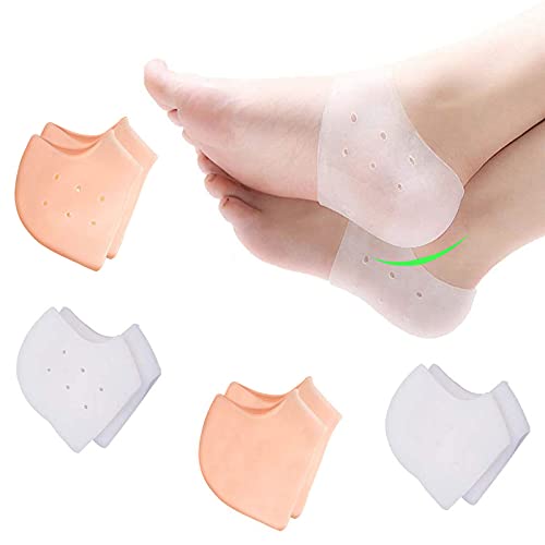 Silicone Heel Protector,Heel Cups for Heel Pain,Heel Support,Heel Pads Cushion for Plantar Fasciitis,Blister,Cracked Foot,Bone Spur Relief,Achilles Tendinitis for Men & Women