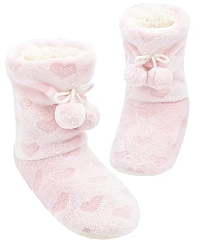 Image of Keyela Womens Non-Slip Sole Slipper Socks, Fluffy Winter House Booties | Ultra soft fuzzy warm indoor house slippers Non-skid bottom for safe walking Cozy winter footwear for ladies