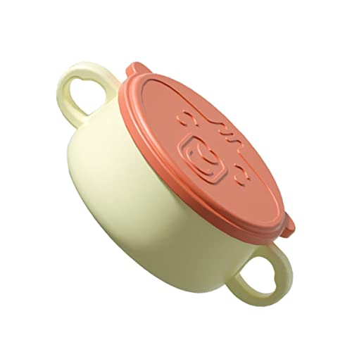 Toddmomy 1pc Eating Bowl with Dual Handles Durable Stainless Steel Complementary Food Bowl for Boy Girl Easy to Hold and Move for Food and Soup Tableware