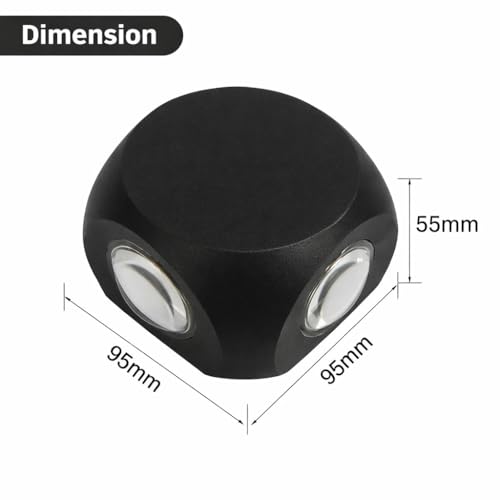 Image of One94Store LED Outdoor UP Down Wall Light 4 Watt Rainproof & Shockproof Aluminium Body 4 Way Exterior Wall Step Light Fixture (Warm White) Pack of 1 with 3 Month Warranty