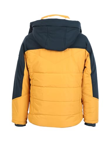 Image of Boys Winter Wear Hooded Puffer Jacket For Kids Mustard (4-6 Years)