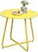 Grand Patio Steel Patio Side Table, Weather Resistant Outdoor Round End Table, Yellow