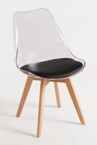 Regalos Miguel - Sillas Comedor - Silla Synk Transparente Asiento - Negro