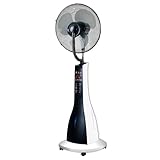 XBrand Black/White Intelligent Cool Mist Standing Oscillating Fan, 47 Inch Height