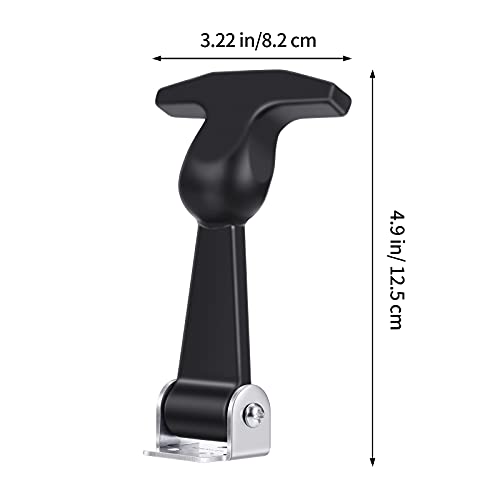 Mudder 4 Pieces Elastic Stainless Steel Rubber Hood Catch Flexible T-handle Hasp Rubber Flexible Draw Latches with Brackets for Vehicle Engine, Hood - Image 2