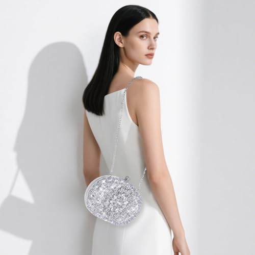 Image of RNIEGA Rhinestone Clutch Purses for Women Evening Wedding Formal Party Purses Crystal Diamond Glitter Sparkly Handbag
