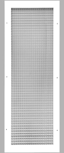 Image of HVAC Premium 12'' x 34'' or 34'' x 12'' Cube Core Eggcrate Return Air Grille - Aluminum Rust Proof - HVAC Vent Duct Cover - White [Outer Dimensions: 13.75 x 35.75]