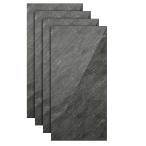 Monucep Lot de 8 panneaux muraux aspect marbre 120 x 60 cm, revêtement mural en PVC, pour paroi arrière de cuisine, paroi arrière de douche imperméable, pour salle de bain, douche, cuisine, gris