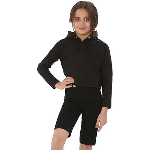 NOROZE Girls Black Crop Top Hoodie Cover