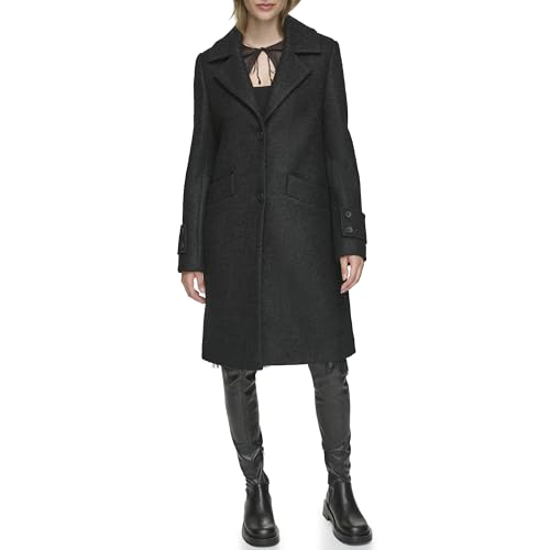 Amazon.com: ANDREW MARC Women's Wool Coat, Notch Collar Black, X