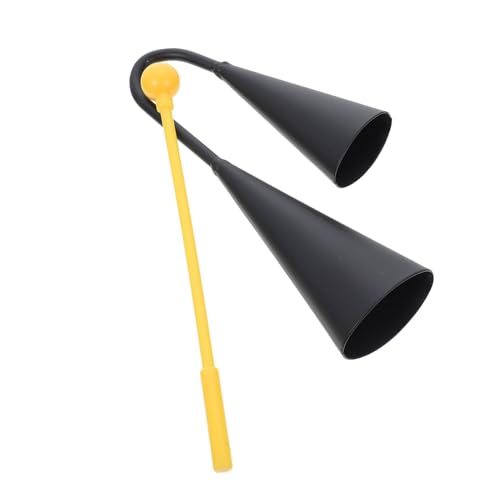 GOOHOCHY 伝統的なラテン音楽用ダブルトランペット打楽器 ウッドスティック付き パーカッションカウベル アゴゴベル 子供用楽器としても使用可能